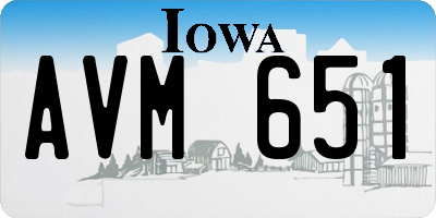 IA license plate AVM651