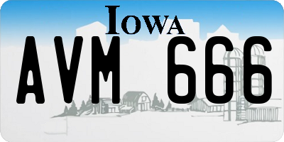 IA license plate AVM666