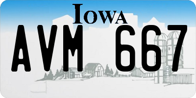 IA license plate AVM667