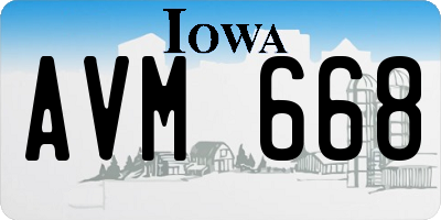 IA license plate AVM668