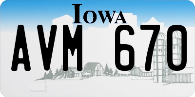 IA license plate AVM670