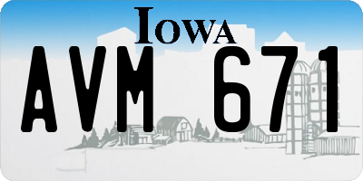 IA license plate AVM671