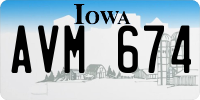 IA license plate AVM674