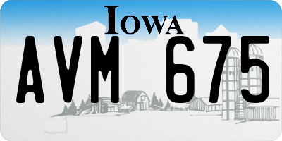 IA license plate AVM675
