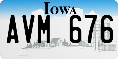 IA license plate AVM676