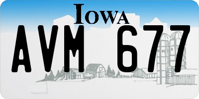 IA license plate AVM677