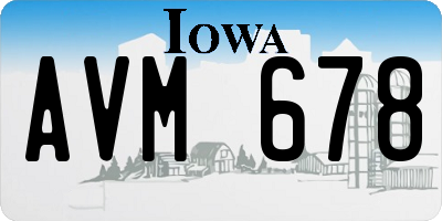 IA license plate AVM678