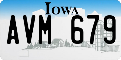 IA license plate AVM679