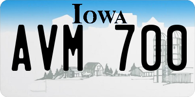 IA license plate AVM700