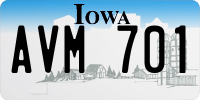 IA license plate AVM701