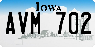 IA license plate AVM702