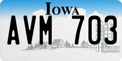 IA license plate AVM703