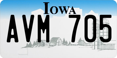 IA license plate AVM705