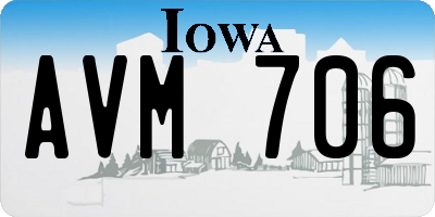 IA license plate AVM706