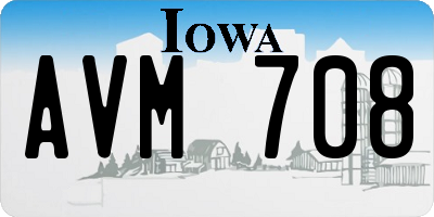 IA license plate AVM708
