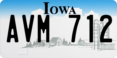 IA license plate AVM712