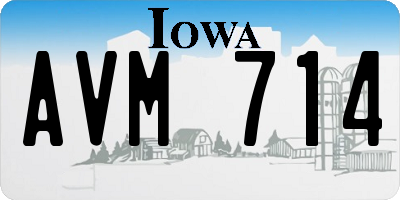 IA license plate AVM714