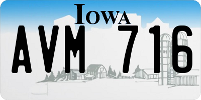 IA license plate AVM716