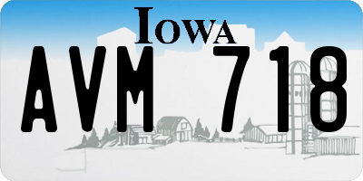 IA license plate AVM718