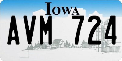 IA license plate AVM724