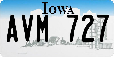 IA license plate AVM727