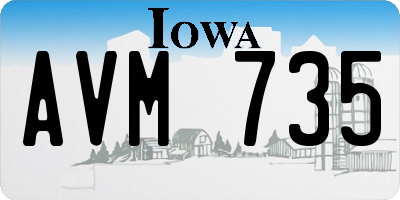 IA license plate AVM735