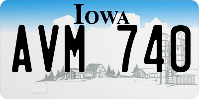 IA license plate AVM740