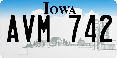 IA license plate AVM742