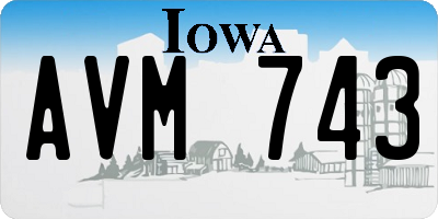 IA license plate AVM743