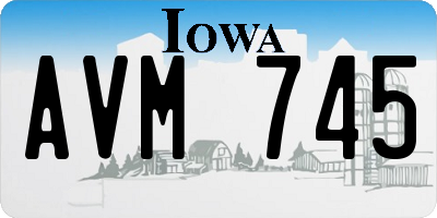 IA license plate AVM745
