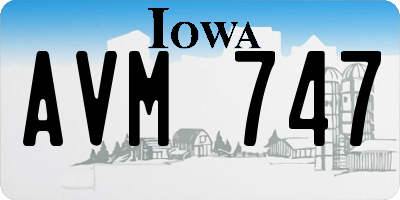 IA license plate AVM747
