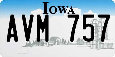 IA license plate AVM757