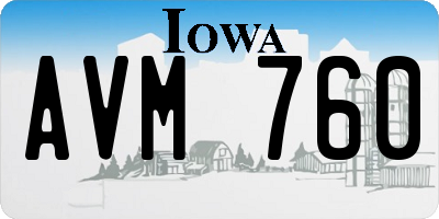 IA license plate AVM760