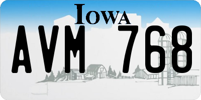 IA license plate AVM768