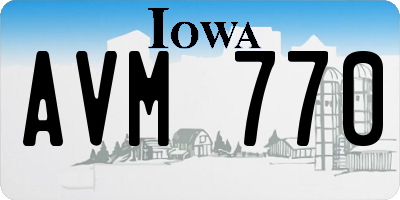 IA license plate AVM770