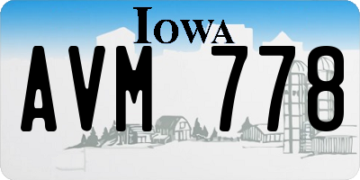 IA license plate AVM778