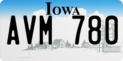 IA license plate AVM780
