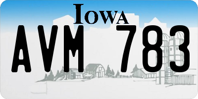 IA license plate AVM783