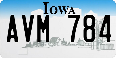 IA license plate AVM784