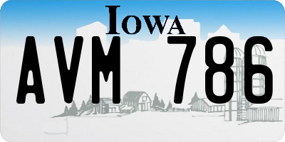IA license plate AVM786