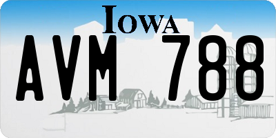 IA license plate AVM788