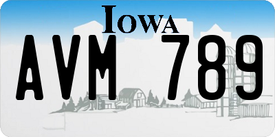 IA license plate AVM789