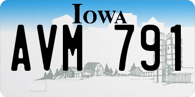 IA license plate AVM791