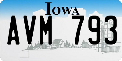 IA license plate AVM793