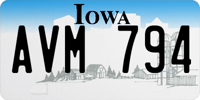 IA license plate AVM794
