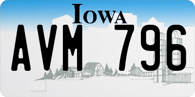 IA license plate AVM796