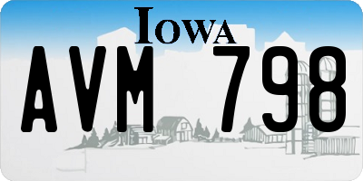 IA license plate AVM798
