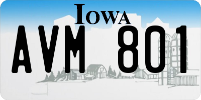 IA license plate AVM801