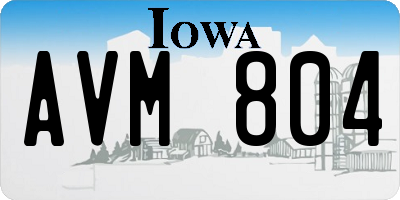 IA license plate AVM804