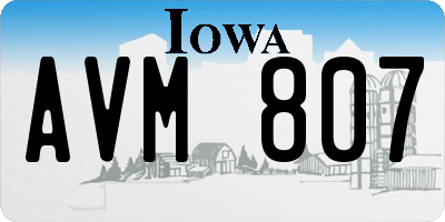 IA license plate AVM807